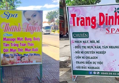 Mẫu Bảng Hiệu Đứng 2 Mặt Spa Chuyên Nghiệp