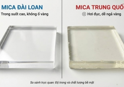 So Sánh Mica Đài Loan Và Mica Trung Quốc Trong Thi Công Bảng Hiệu Quảng Cáo