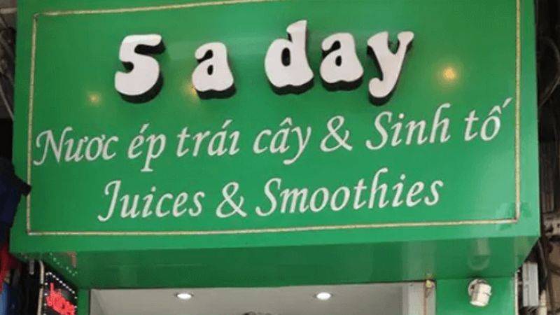 bảng hiệu nước ép sinh tố