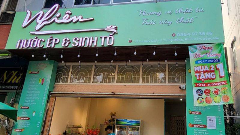 bảng hiệu nước ép sinh tố