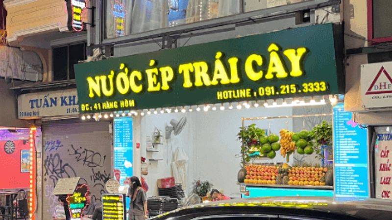 bảng hiệu nước ép sinh tố