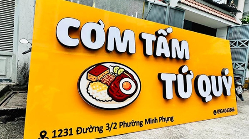bảng hiệu quán cơm tấm