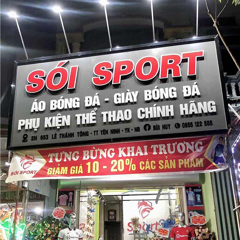 Bảng hiệu shop đồ thể thao
