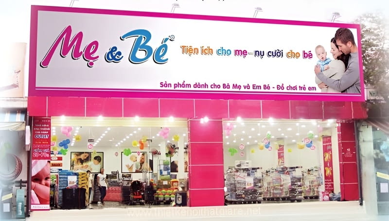 Bảng hiệu shop mẹ và bé