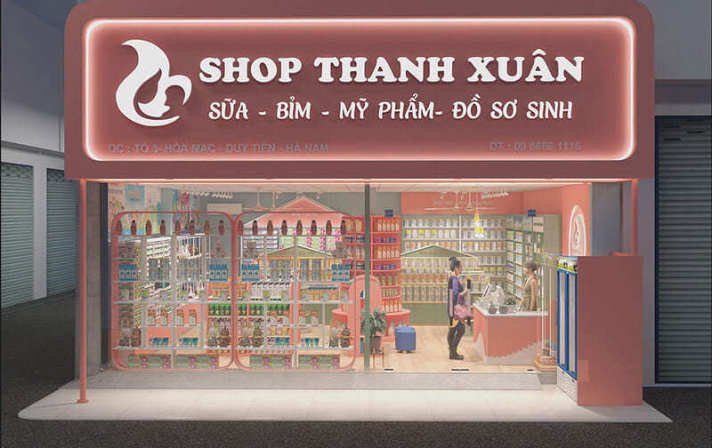 Bảng hiệu shop mẹ và bé