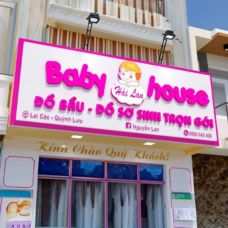 Bảng hiệu shop mẹ và bé