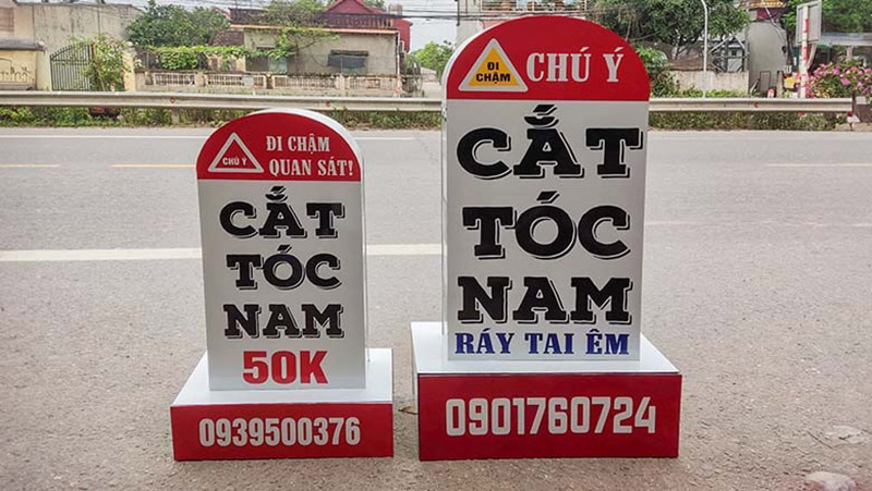 bảng hiệu tiệm tóc