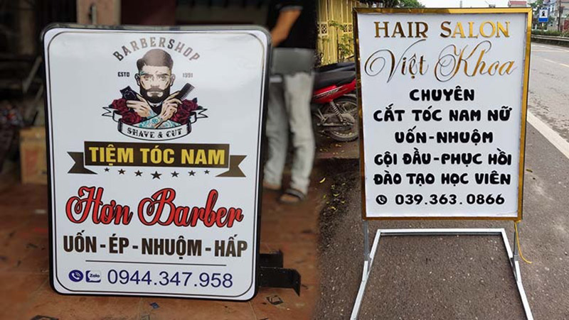 bảng hiệu tiệm tóc
