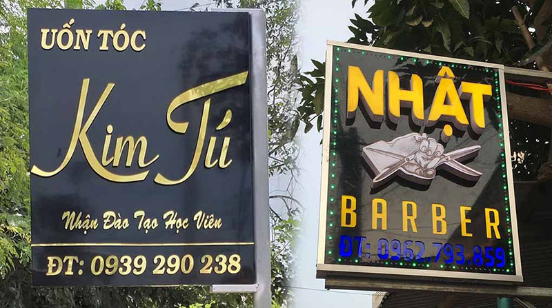 bảng hiệu tiệm tóc