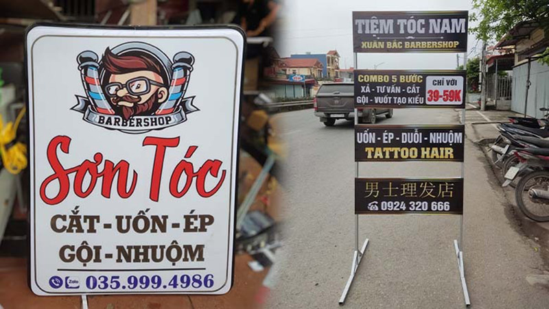 bảng hiệu tiệm tóc