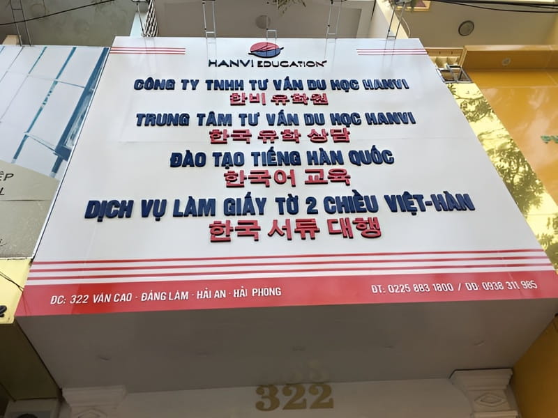 Bảng hiệu trung tâm Tiếng Trung