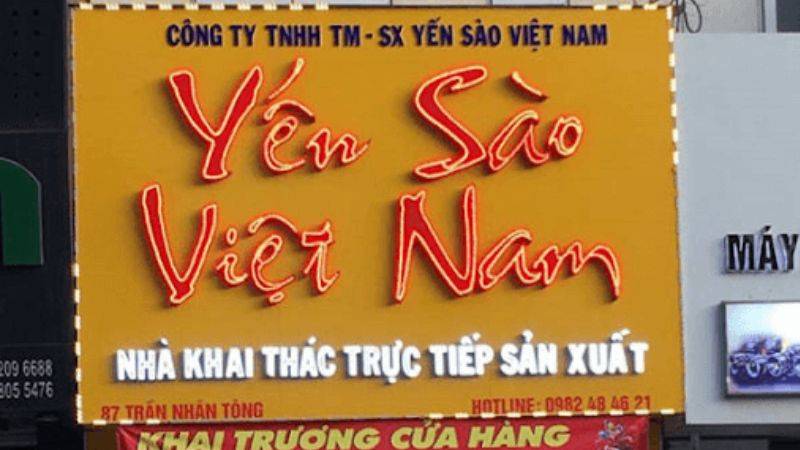 bảng hiệu yến xào