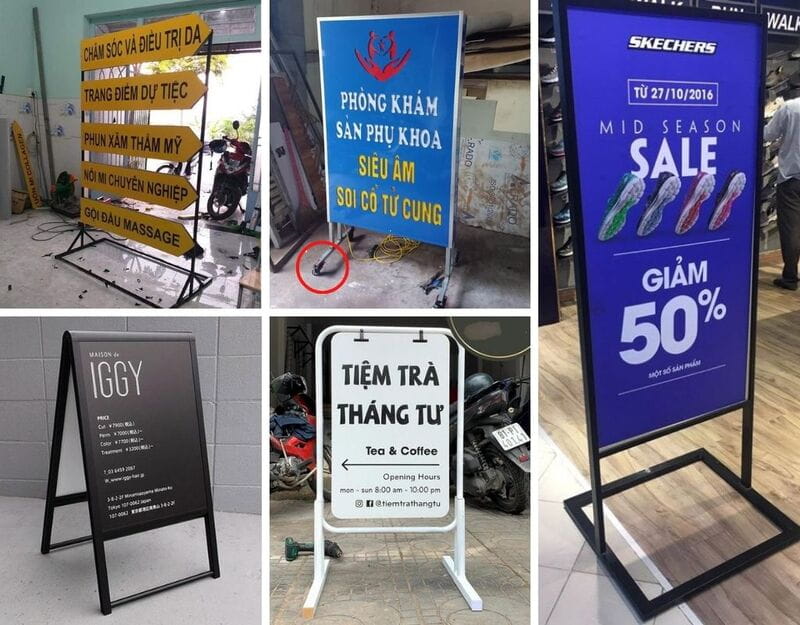 Kích thước bảng hiệu đứng chuẩn