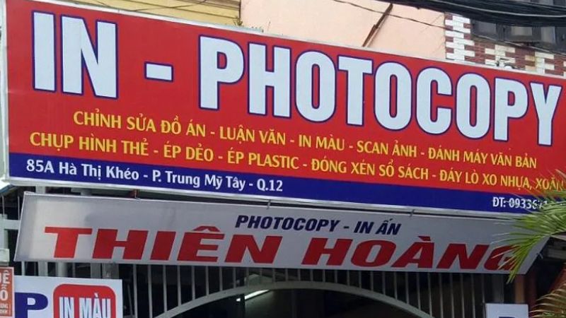 mẫu biển quảng cáo photocopy