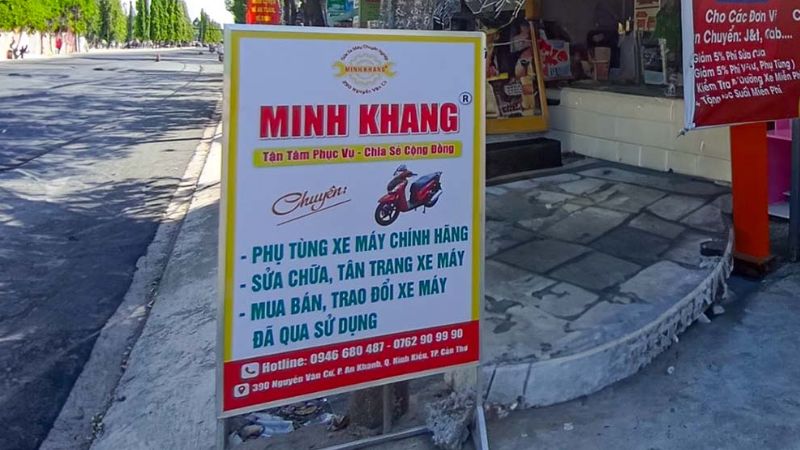mẫu biển quảng cáo sửa chữa xe máy